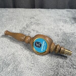 Vintage Lowenbrau Special Beer Wood Tap Handle 12" Blue Bar Art Mancave Antique